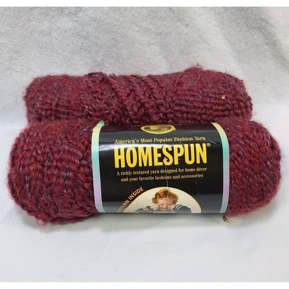 Lion Brand 790‎ Homespun Bulky Yarn 307 Antique Lot of 2 USA Made 370 yds